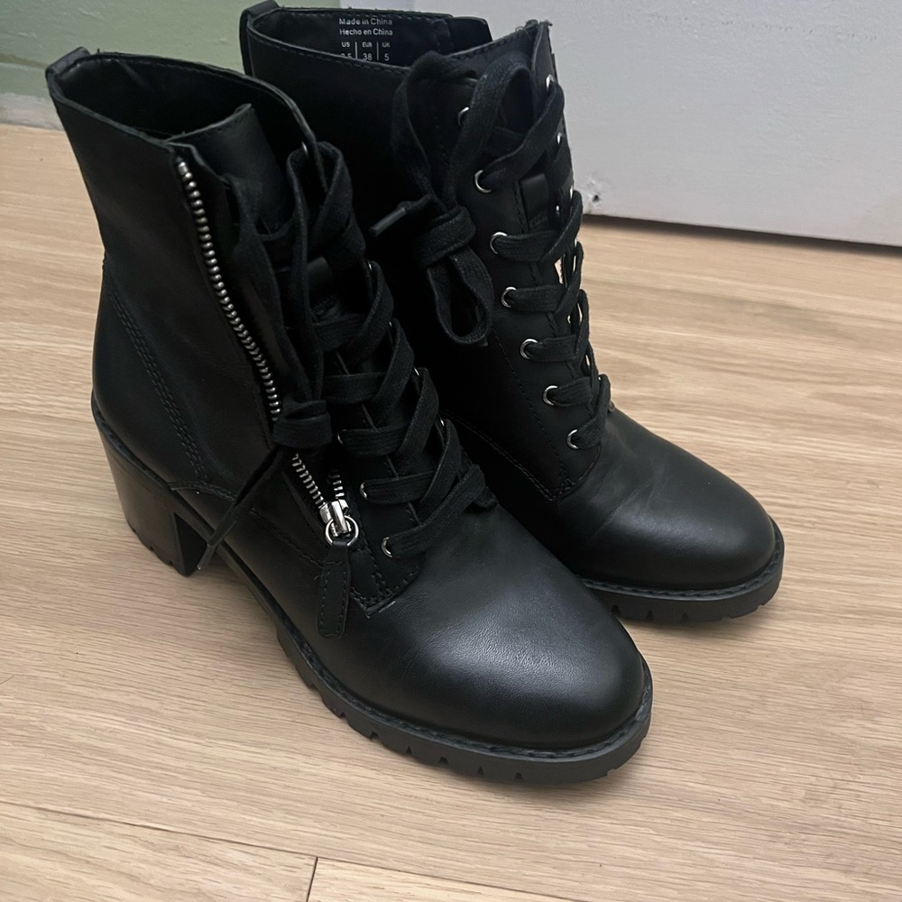 Women's Black Lace-Up Ankle Boots